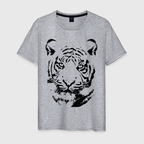 Мужская футболка хлопок Тигр, цвет меланж