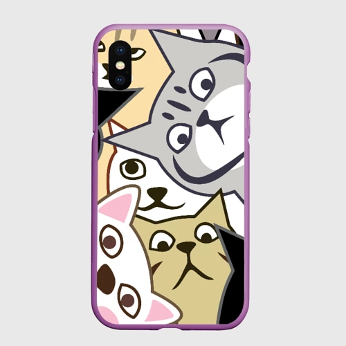 Чехол для iPhone XS Max матовый Котики шпионы