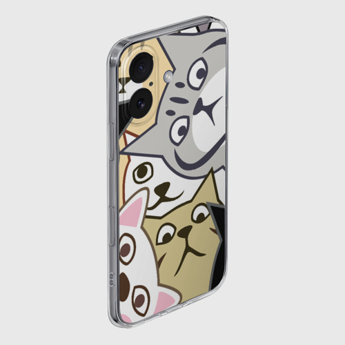 Чехол для iPhone 16 силиконовый с защитой камеры с принтом Котики шпионы - картинка 3 Чехол для iPhone 16 силиконовый с защитой камеры Котики шпионы - фото 3