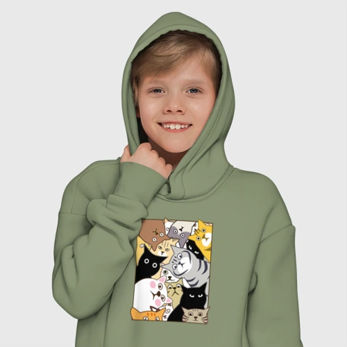 Детское худи Oversize хлопок Котики шпионы - фото 12