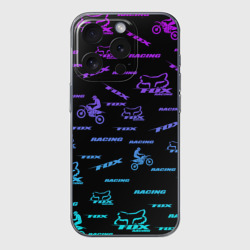 Чехол для iPhone 15 Pro Max силиконовый с защитой камеры Форма для мотокросса FOX