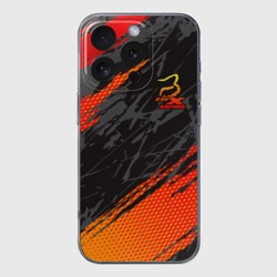 Чехол для iPhone 16 Pro силиконовый с защитой камеры Форма для мотокросса FOX