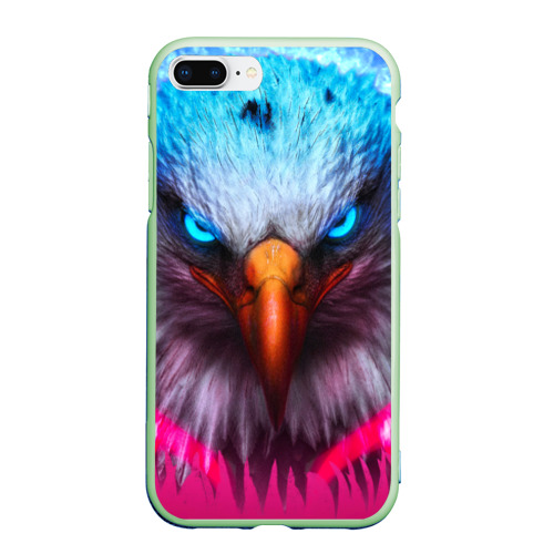 Чехол для iPhone 7Plus/8 Plus матовый с принтом Взгляд орла (Eagle gaze), вид спереди #2