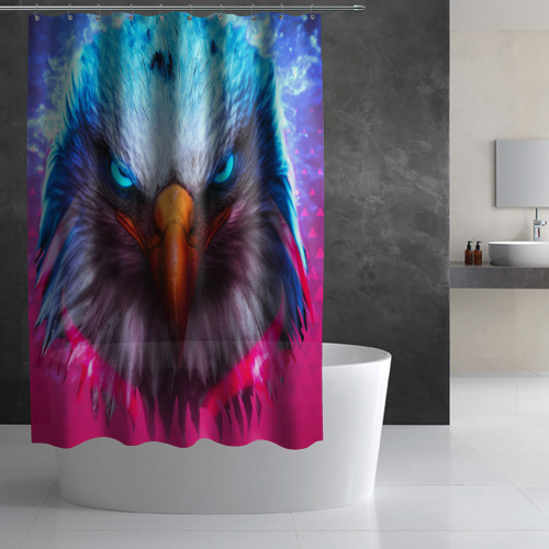 Штора 3D для ванной Взгляд орла Eagle gaze - фото 3
