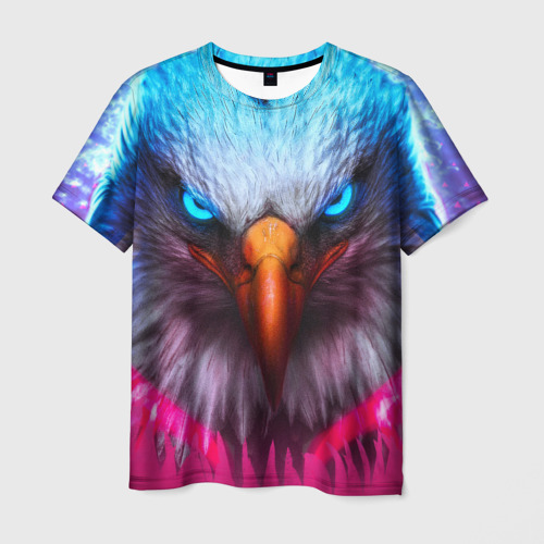 Мужская футболка с принтом Взгляд орла Eagle gaze, вид спереди №1