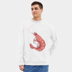 Мужской свитшот oversize без начеса хлопок Креветка - фото 2