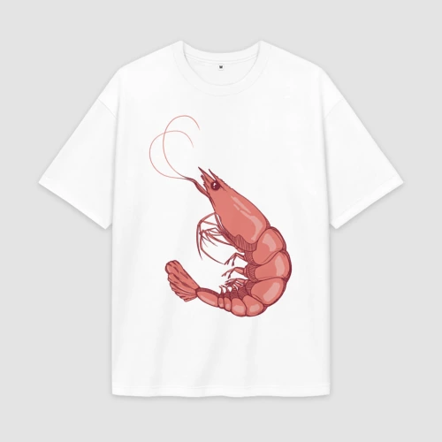 Мужская футболка Oversize хлопок premium Креветка