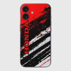 Чехол для iPhone 16 силиконовый с защитой камеры Honda
