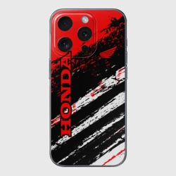 Чехол для iPhone 15 Pro силиконовый с защитой камеры Honda