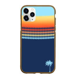 Чехол для iPhone 11 Pro Max матовый Летние волны и пальма