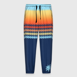 Мужские брюки 3D Летние волны и пальма