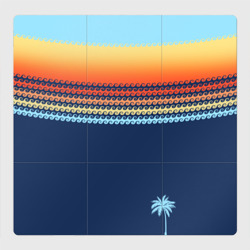 Магнитный плакат 3Х3 Летние волны и пальма