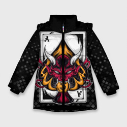 Зимняя куртка для девочек 3D Карточный дьявол Пиковый туз