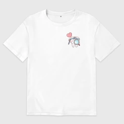 Женская футболка хлопок Oversize Зуб