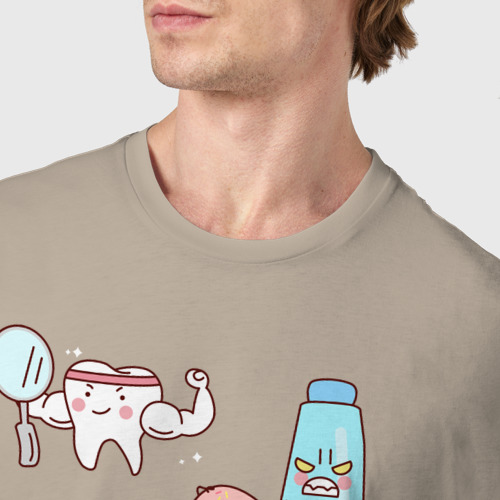 Мужская футболка хлопок с принтом Для стоматолога, фото #4