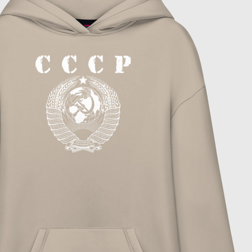 Худи SuperOversize хлопок СССР, цвет миндальный - фото 3