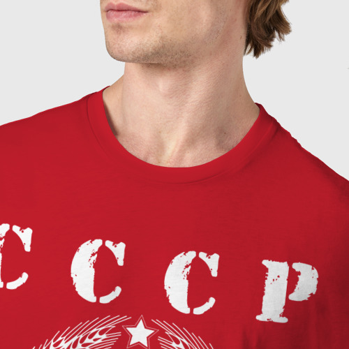 Мужская футболка хлопок СССР, цвет красный - фото 6