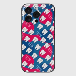 Чехол для iPhone 16 Pro силиконовый с защитой камеры Зубы