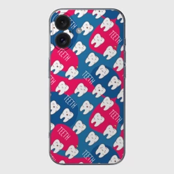 Чехол для iPhone 16 силиконовый с защитой камеры Зубы