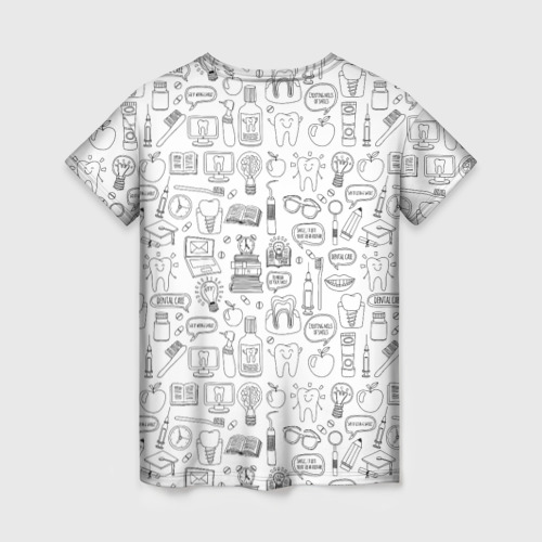 Женская футболка 3D с принтом Дантист, вид сзади #1