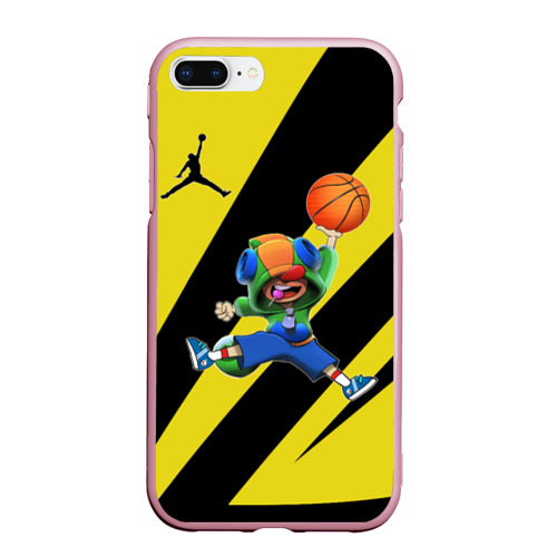Чехол для iPhone 7Plus/8 Plus матовый с принтом Brawl STARS (баскетбол), вид спереди #2