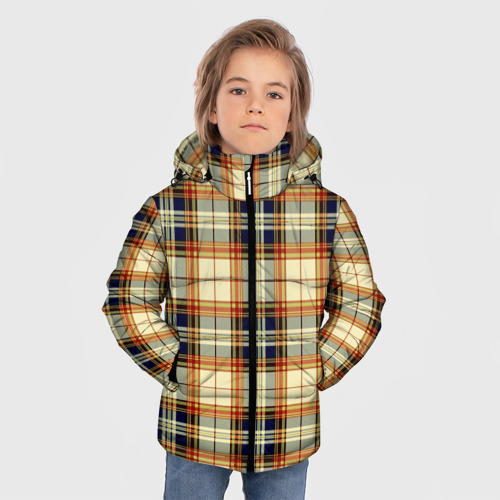 Зимняя куртка для мальчиков 3D с принтом Джентльмены Ретро, фото на моделе #1