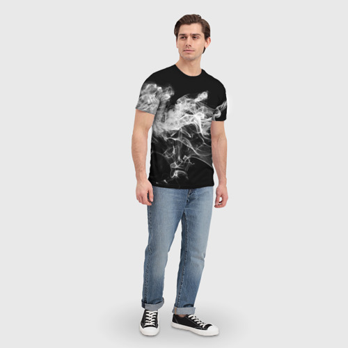Мужская футболка 3D Серый дым, цвет 3D печать - фото 5