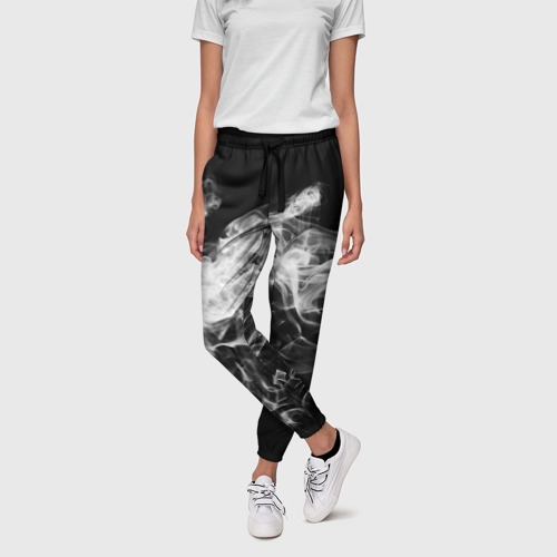 Женские брюки 3D Серый дым, цвет 3D печать - фото 3