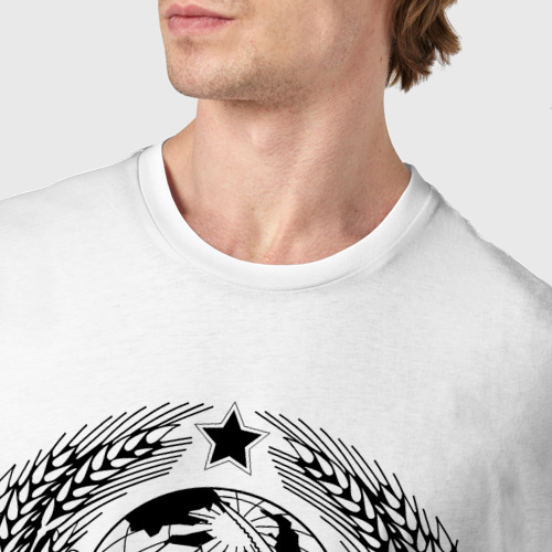 Мужская футболка хлопок СССР двусторонняя, цвет белый - фото 6