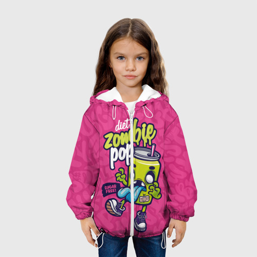 Детская куртка 3D Зомби диета (граффити), цвет белый - фото 4
