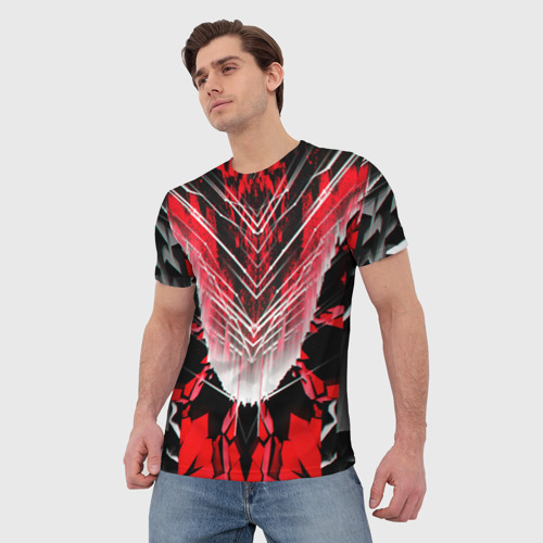Мужская футболка 3D с принтом STRIPES, фото на моделе #1