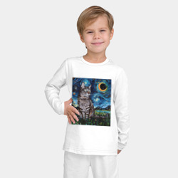 Детская пижама с лонгсливом хлопок Кот Ван Гога - фото 2
