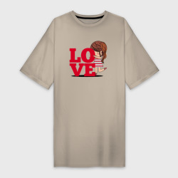 Love - девчонка – Платье-футболка хлопок с принтом купить