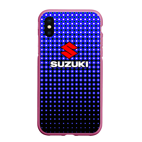 Чехол для iPhone XS Max матовый Suzuki, цвет малиновый