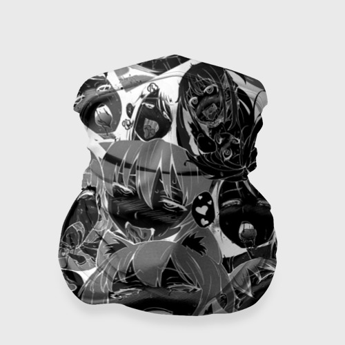 Бандана-труба 3D Ахегао паттерн черный, цвет 3D печать