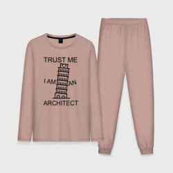 Мужская пижама с лонгсливом хлопок Trust me i am an architect