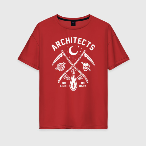 Женская футболка хлопок Oversize Architects, цвет красный