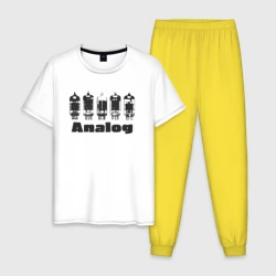 Мужская пижама с белой футболкой хлопок Analog