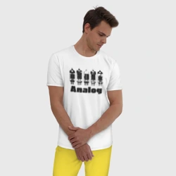 Мужская пижама с белой футболкой хлопок Analog - фото 2