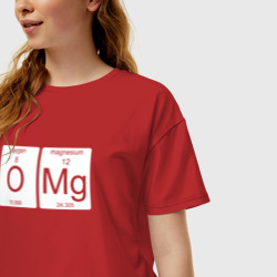 Женская футболка хлопок Oversize OMG - фото 2
