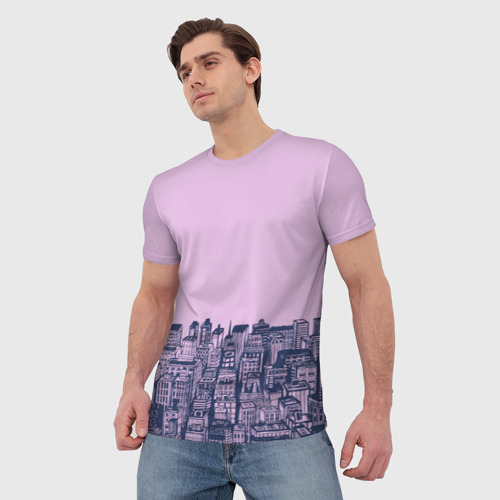Мужская футболка 3D город, цвет 3D печать - фото 3
