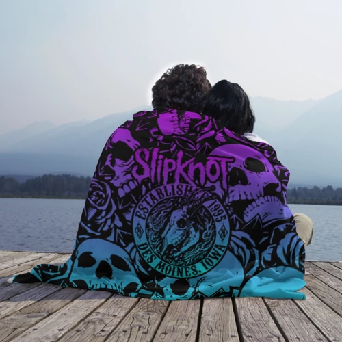 Плед 3D с принтом Slipknot, вид сбоку #3