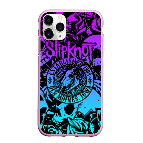 Чехол для iPhone 11 Pro Max матовый Slipknot, цвет розовый