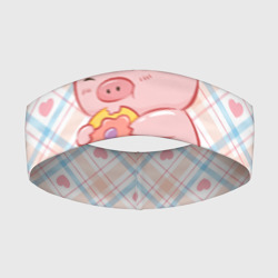 Повязка на голову 3D Свинка ест пончик