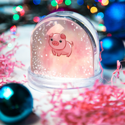Игрушка Снежный шар милая свинка - фото 2