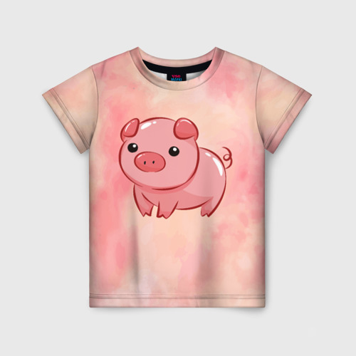 Детская футболка 3D милая свинка, цвет 3D печать
