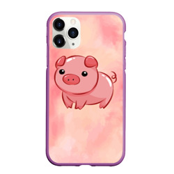 Чехол для iPhone 11 Pro Max матовый милая свинка