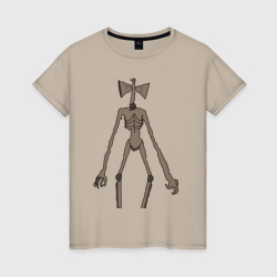 Женская футболка хлопок Сиреноголовый монстр
