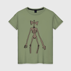 Женская футболка хлопок Сиреноголовый монстр