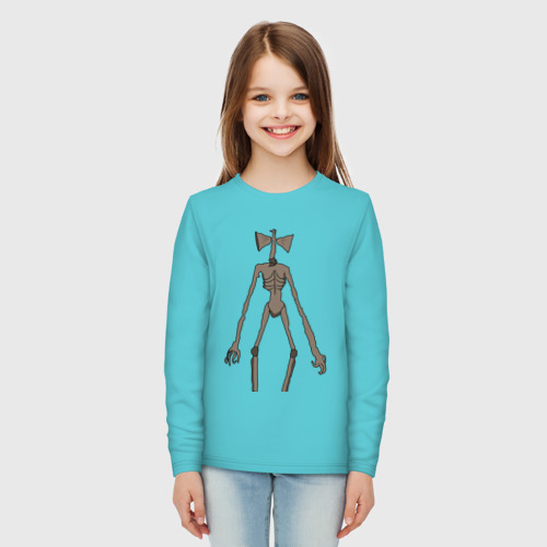 Детский лонгслив хлопок Сиреноголовый монстр, цвет бирюзовый - фото 5